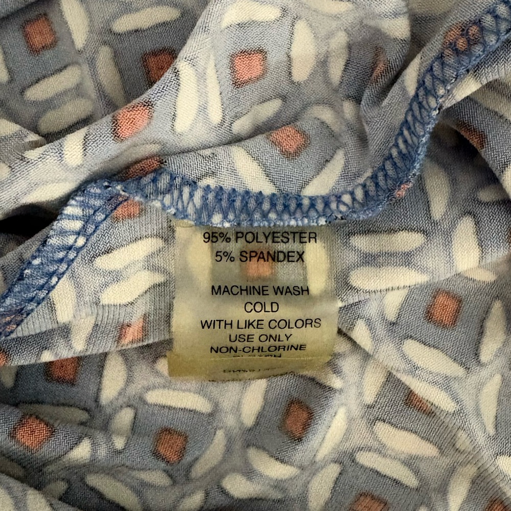CHAUS New York Blue Patterned Sleeveless Top Large - Picture 5 of 5